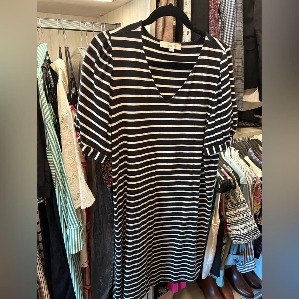 Loft dress with slight puffed sleeve- Large tall